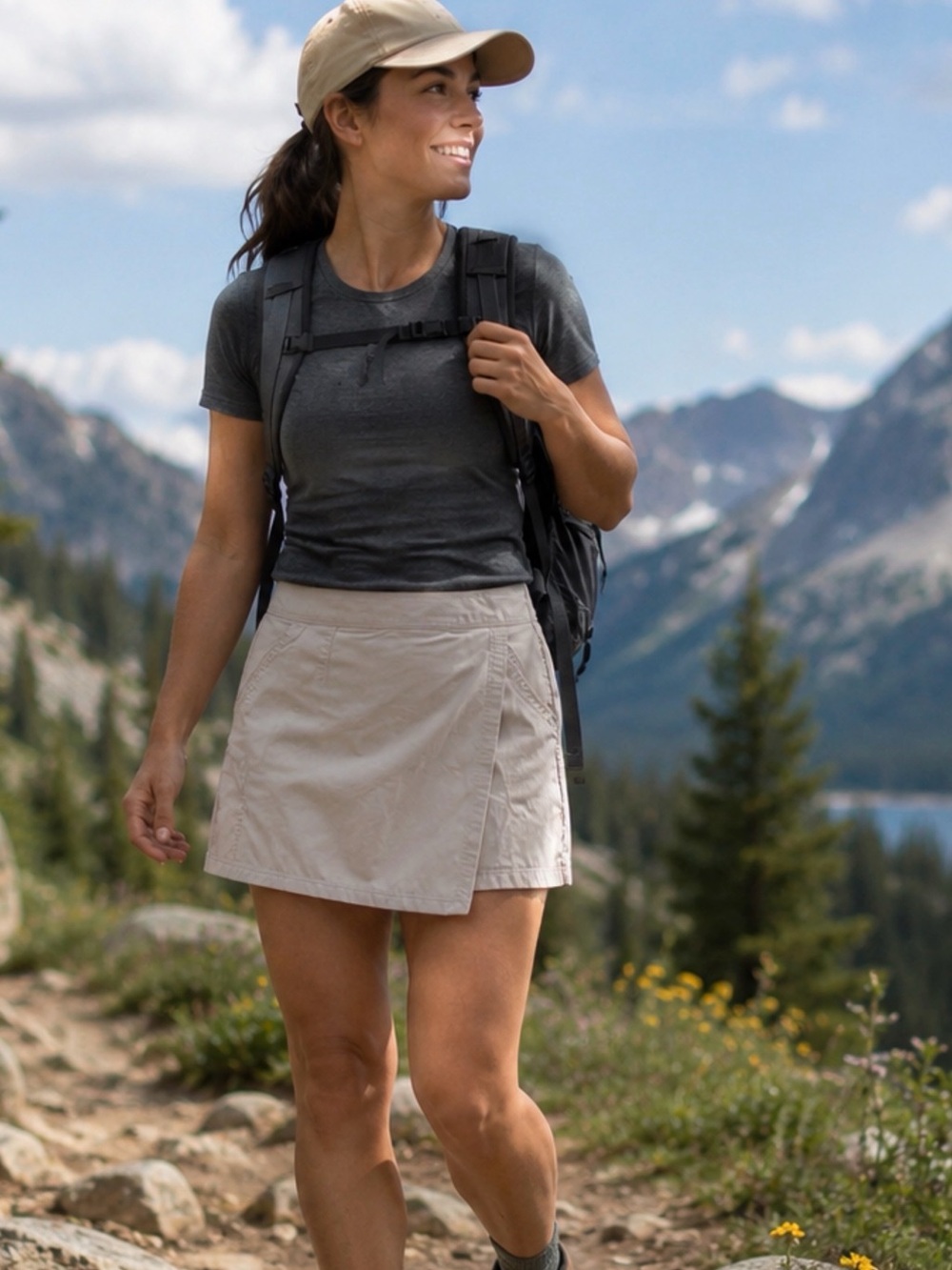 Columbia Outdoor Performance Skirt/Skort Shorts Women Sz 16 Utility Beige Khaki